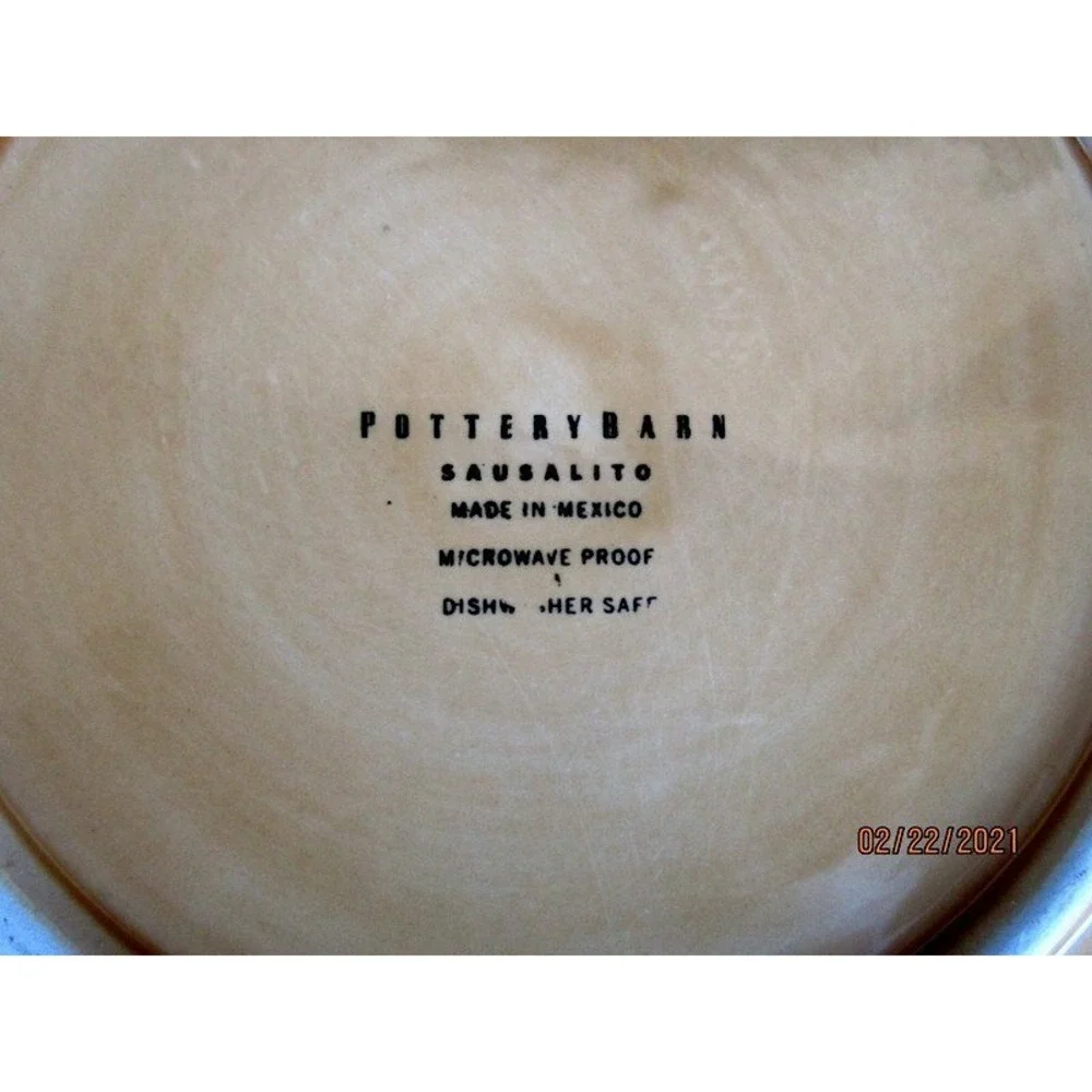 Pottery Barn Sausalito Amber Gold Hand Painted Dinner‎ Plate